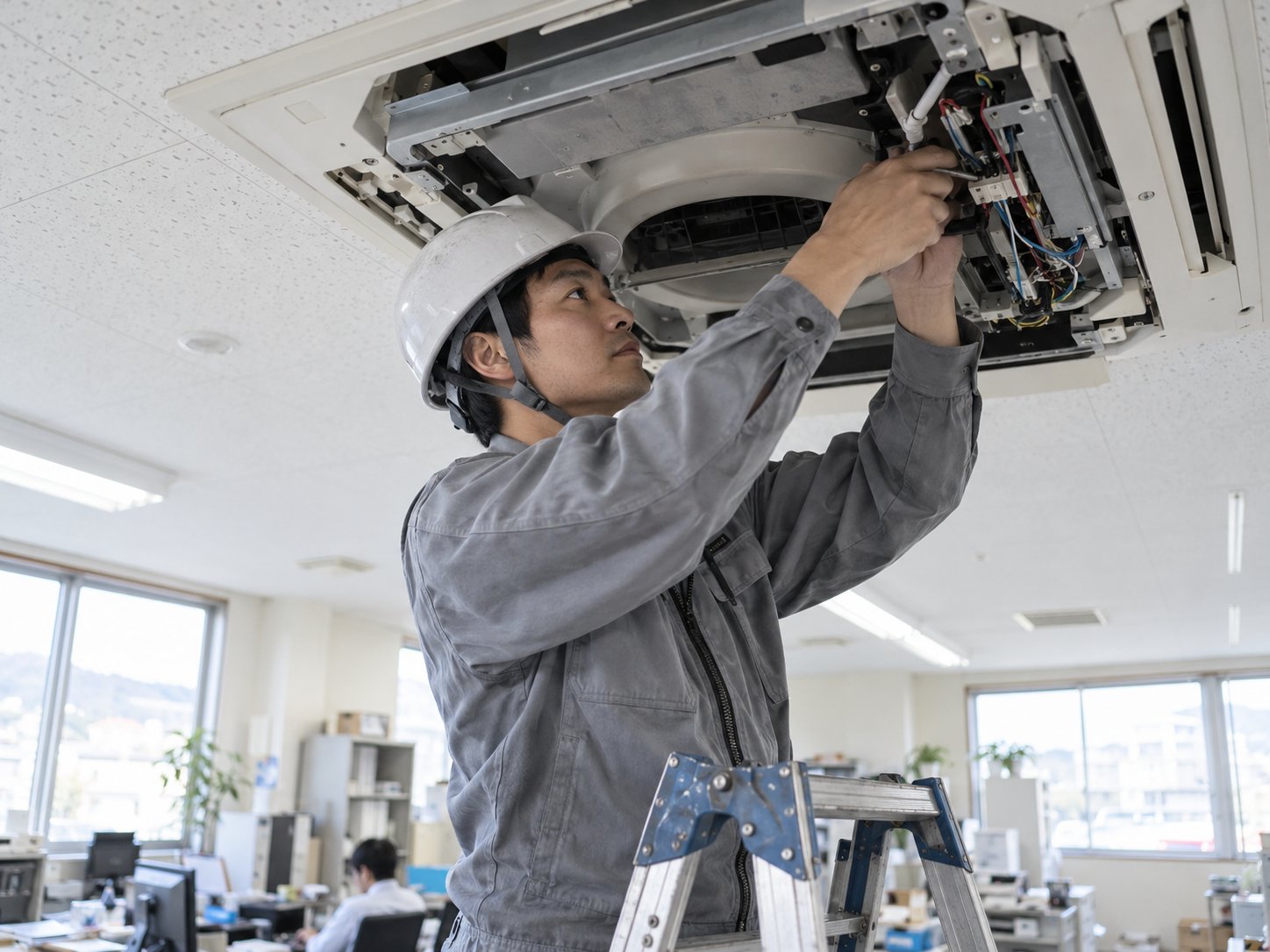 業務用エアコンの取り付け（仮の写真）
