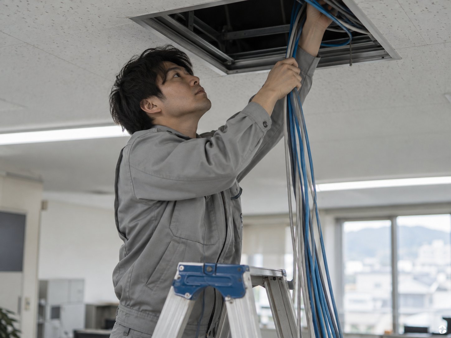 LAN の配線（仮の写真）